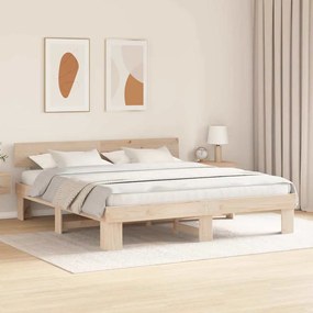 Estrutura da Cama com cabeceira Castanho 180 x 200 cm