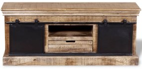 Móvel TV 2 portas deslizantes, mangueira maciça, 110x30x45 cm