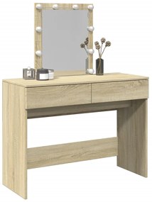 Toucador com LEDs 100x40x130 cm carvalho sonoma