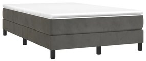 Cama boxspring com colchão 120x200 cm veludo cinzento-escuro