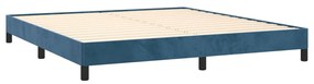 Estrutura de cama sem colchão 160x200 cm veludo azul-escuro