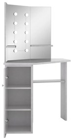 Toucador de canto com LED 111x54x141,5 cm cinzento cimento