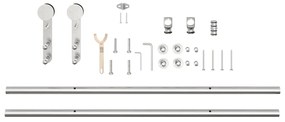 Kit ferragens p/ porta deslizante 200cm aço inoxidável prateado