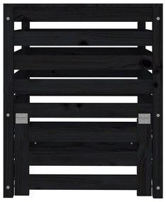 Caixote de compostagem 63,5x63,5x77,5 cm pinho maciço preto
