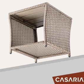 Mesa de apoio Jardim Polyrattan Vedis 45x45x40cm creme