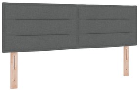 Cama Box Spring vidaXL com Colchão Cinza Escuro 160x200 cm Tecido