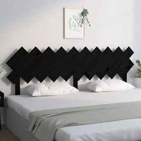 Cabeceira de cama 196x3x80,5 cm pinho maciço preto