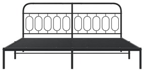 Estrutura de cama com cabeceira 200x200 cm metal preto