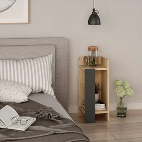 Mesa de Cabeceira Elos Right – Carvalho Antracite – 25x60x27 cm