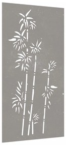 Decoração p/ muro de jardim 105x55 cm aço corten design bambu