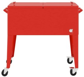 Carrinho refrigerador com rodas 92x43x89 cm vermelho