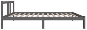 Estrutura de cama 100x200 cm madeira maciça cinzento