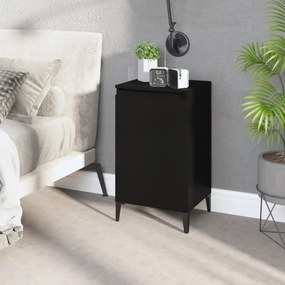 vidaXL Mesa de cabeceira 40x35x70 cm derivados de madeira preto