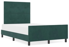 Cama vidaXL em Verde Escuro, 120x190 cm, Feita de Veludo