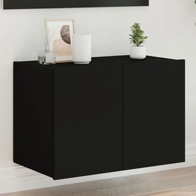 vidaXL Móvel de parede para TV com luzes LED 60x35x41 cm preto