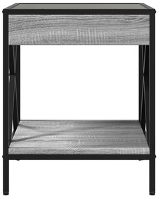 Mesa de centro luzes LED Infinity 40x40x49 cm cinzento sonoma