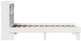 Cama sem colchão 100x200 cm madeira de pinho maciça branco