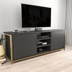 Móvel TV Otis – Dourado e Antracite – 140 cm x 35,3 cm x 50,8 cm
