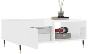 Mesa de centro 90x60x35cm derivados de madeira branco brilhante