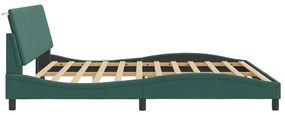 Estrutura de cama sem colchão 200x200 cm veludo verde-escuro