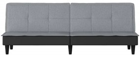 Sofá-cama tecido cinzento-claro