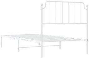 Estrutura de cama com cabeceira 100x200 cm metal branco