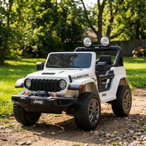 JIPE elétrico para Crianças Jeep Wrangler Rubicon LIFT  24V 4x4, Rodas de espuma EVA Branco