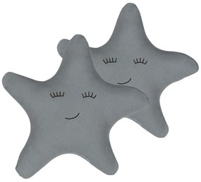 Conjunto de 2 almofadas decorativas estrela cinzenta 40 x 40 cm BHOPAL Beliani