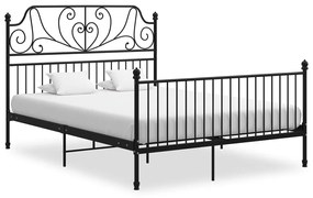 vidaXL Estrutura de cama 140x200 cm metal preto