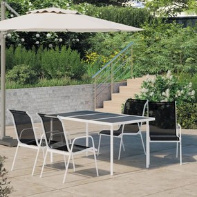 vidaXL 5 pcs conjunto de jantar para exterior aço preto