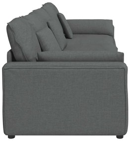 Sofá modular com almofadas cinzento-escuro