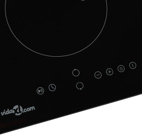 Placa de indução com 2 discos controlo tátil vidro 3500 W