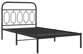 Estrutura de cama com cabeceira 107x203 cm metal preto