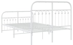 Estrutura de cama com cabeceira e pés 120x200 cm metal branco