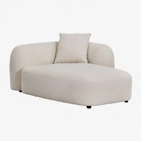 Módulo Chaise Longue Direito Para Sofá Modular Em Chenille Coco Chenille Grossa Branca - Sklum