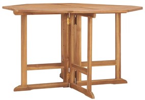vidaXL Mesa de jantar para jardim dobrável 110x110x75 cm teca maciça