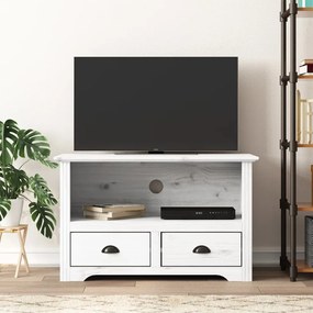 vidaXL Armário de TV c/ 2 gavetas BODO 91,5x44,5x56 cm pinho branco