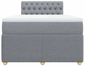 Cama com molas/colchão 120x200 cm tecido cinza-claro