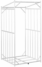 Rack de lenha com tampa de chuva 100x100x200 cm aço galvanizado