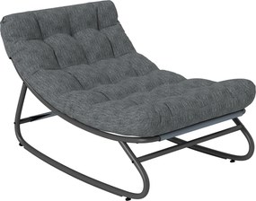 Outsunny Cadeira de balanço Poltrona de balanço com assento largo em malha almofada espessa 101 x 66 x 63 cm Cinza | Aosom Portugal