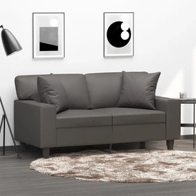 vidaXL Almofadas decorativas 2 pcs 40x40 cm couro artificial cinzento
