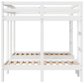 Beliche triplo 140x200/70x140 cm madeira de pinho maciça branco