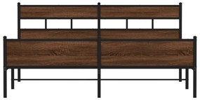 Estrutura cama sem colchão 200x200cm metal carvalho castanho