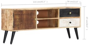 Móvel de TV 115x30x47 cm madeira de mangueira maciça