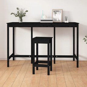 822166 vidaXL Mesa de bar 180x80x110 cm pinho maciço preto