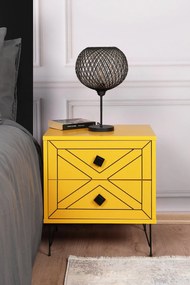 Mesa de Cabeceira Luna – Amarelo Vibrante (50 x 55 x 40 cm) | Estilo e