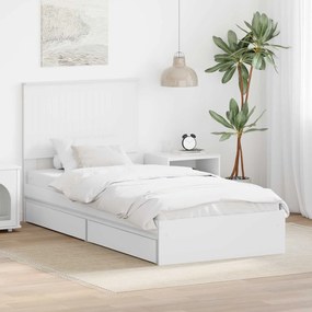 vidaXL Cama com Armazenamento Branco 90 x 190 cm Madeira processada