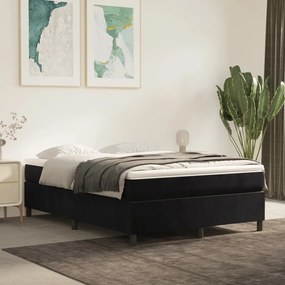 Estrutura de cama sem colchão 140x200 cm veludo preto