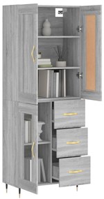 Armário alto 69,5x34x180 cm derivados de madeira sonoma cinza
