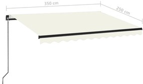 Toldo retrátil manual 350x250 cm cor creme